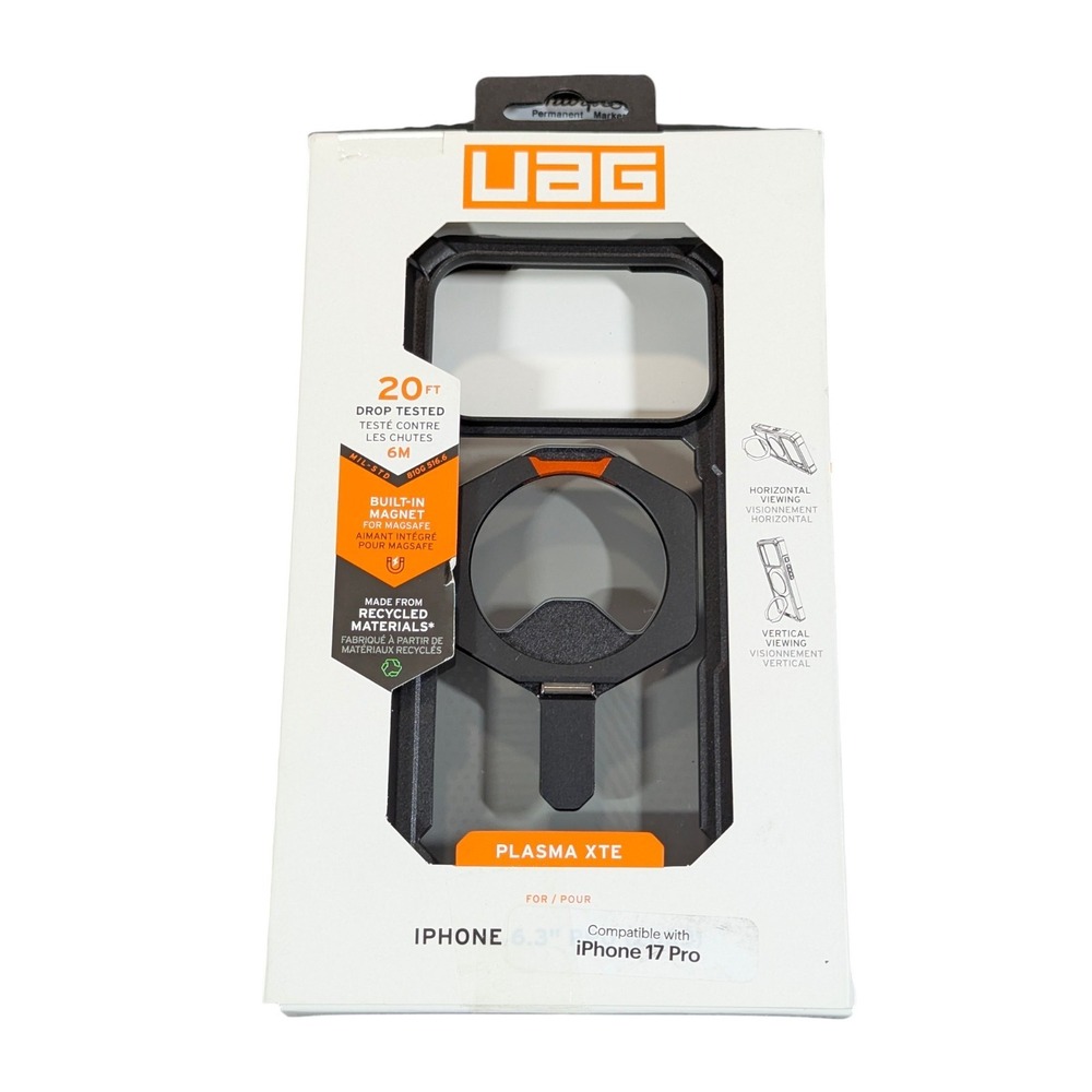 M3-P UAG Apple iPhone 17 Pro Magsafe Case w Kickstand Plasma XTE Black/Orange ⬇️